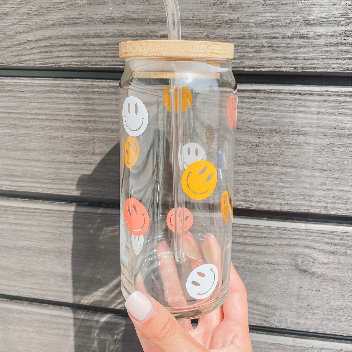 Smiley Face Glass Cup – Penny & Co