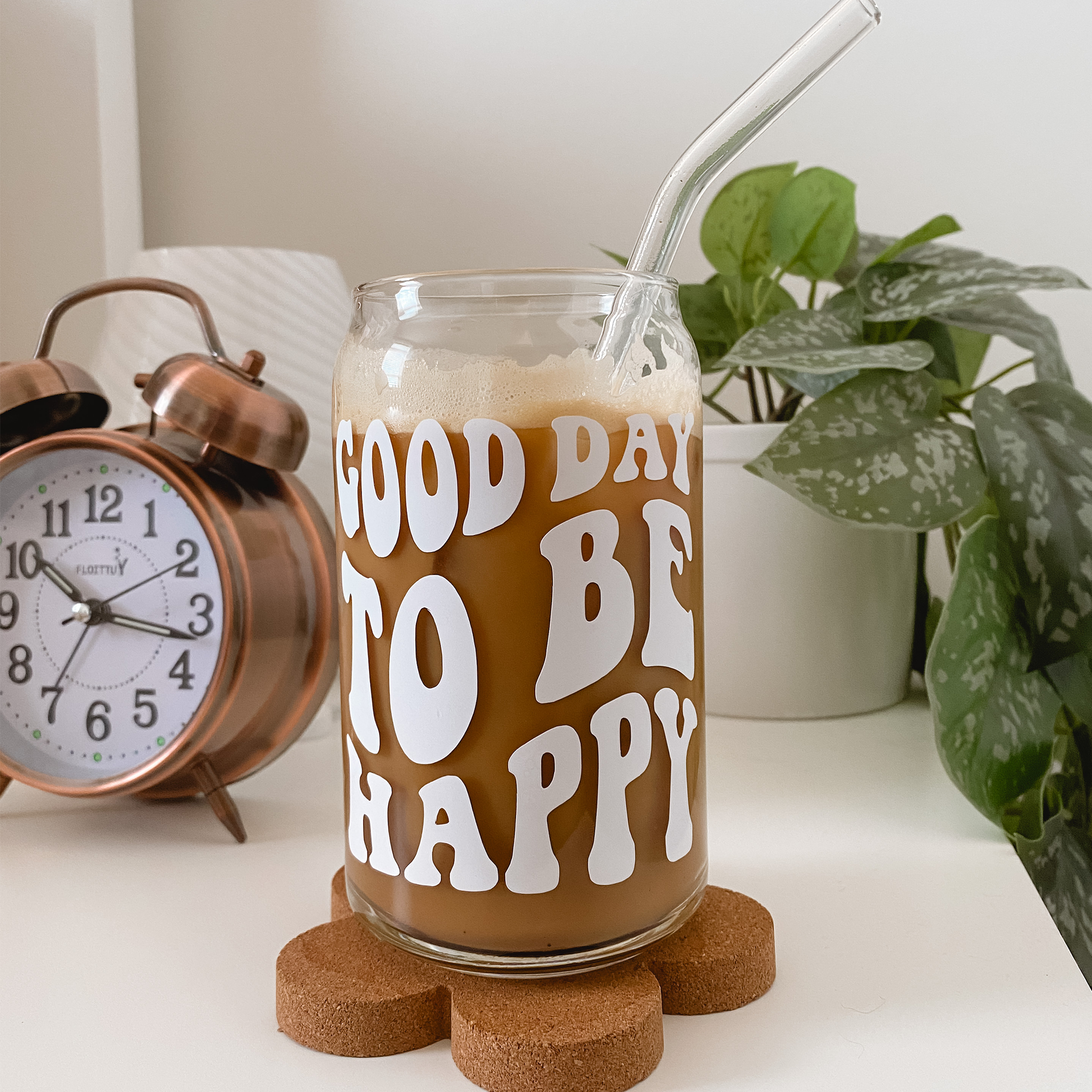 Good Day To Be Happy Glass Cup