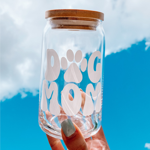 DOG MOM Glass Cup